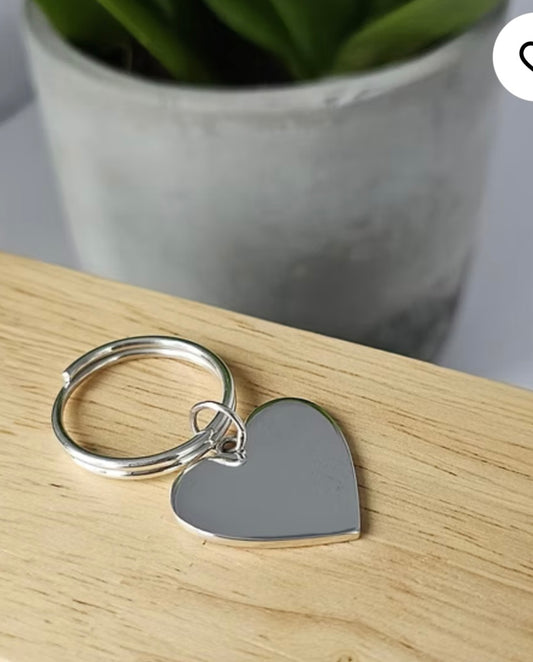 Love heart 925 silver keyring