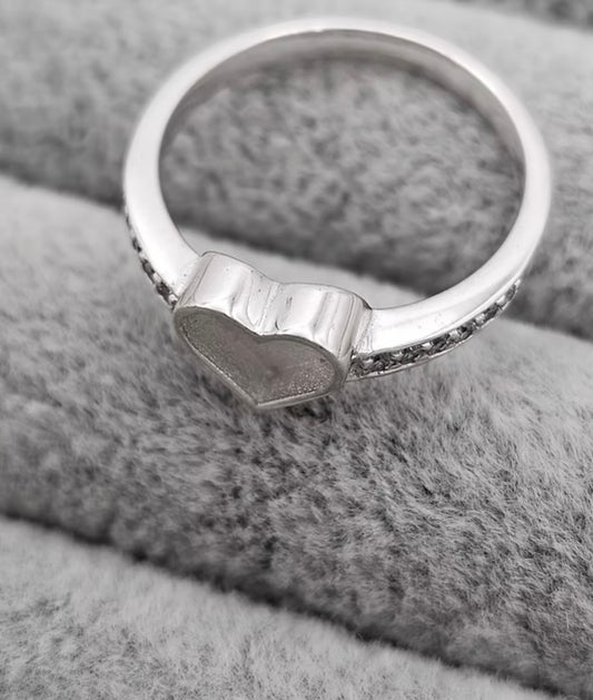 Heart multi gem cz 925 silver ring