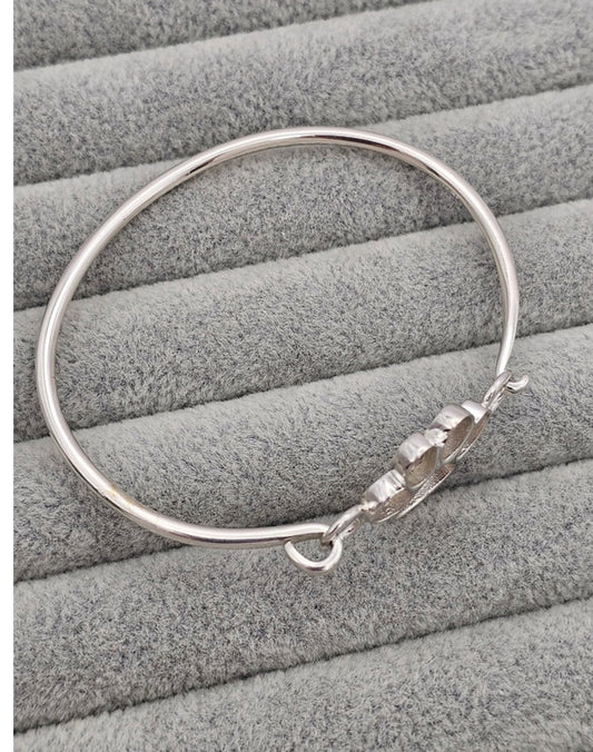 Paw print hook clasp 925 silver bangle