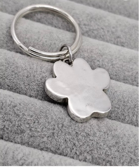 Paw print 925 silver keyring
