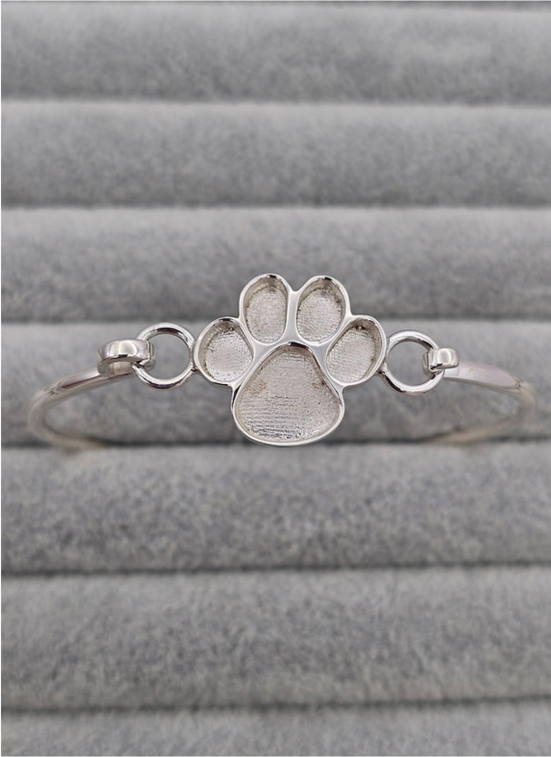Paw print hook clasp 925 silver bangle