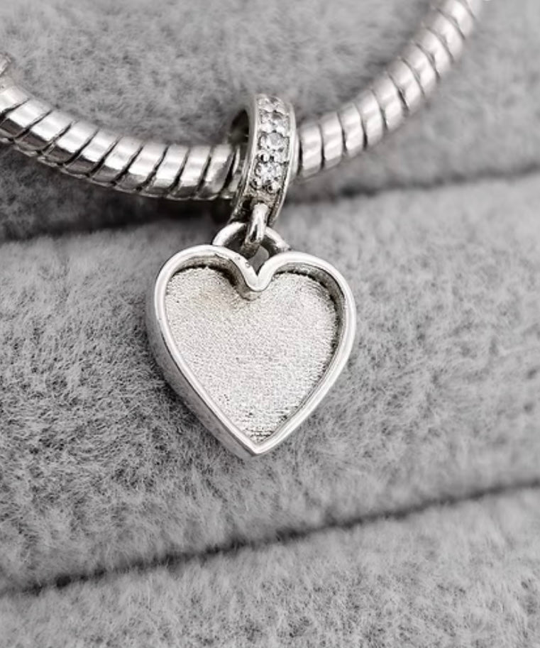 Heart cz 925 silver charm