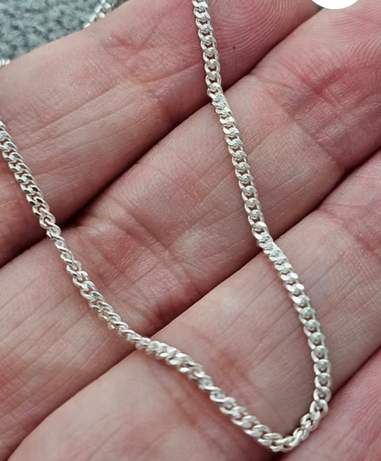 1.7mm diamond cut curb chain