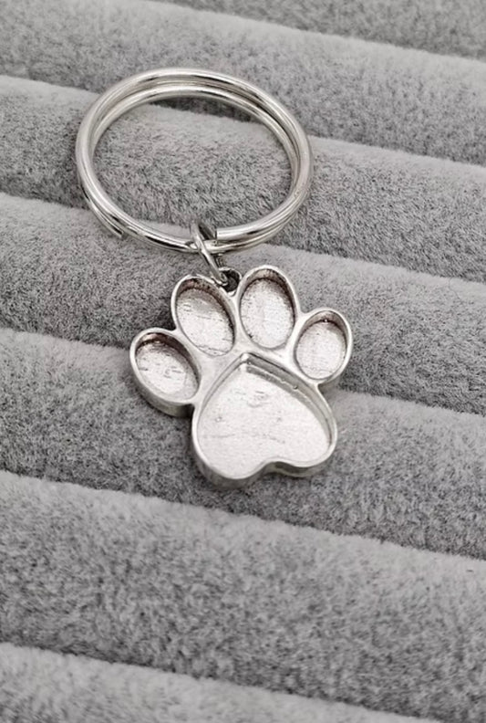 Paw print 925 silver keyring