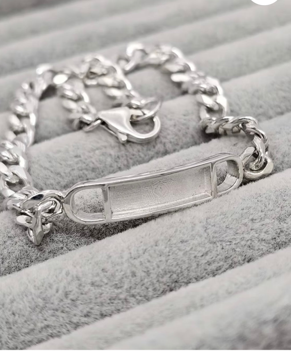 Gents heavyweight chunky 825 silver bracelet