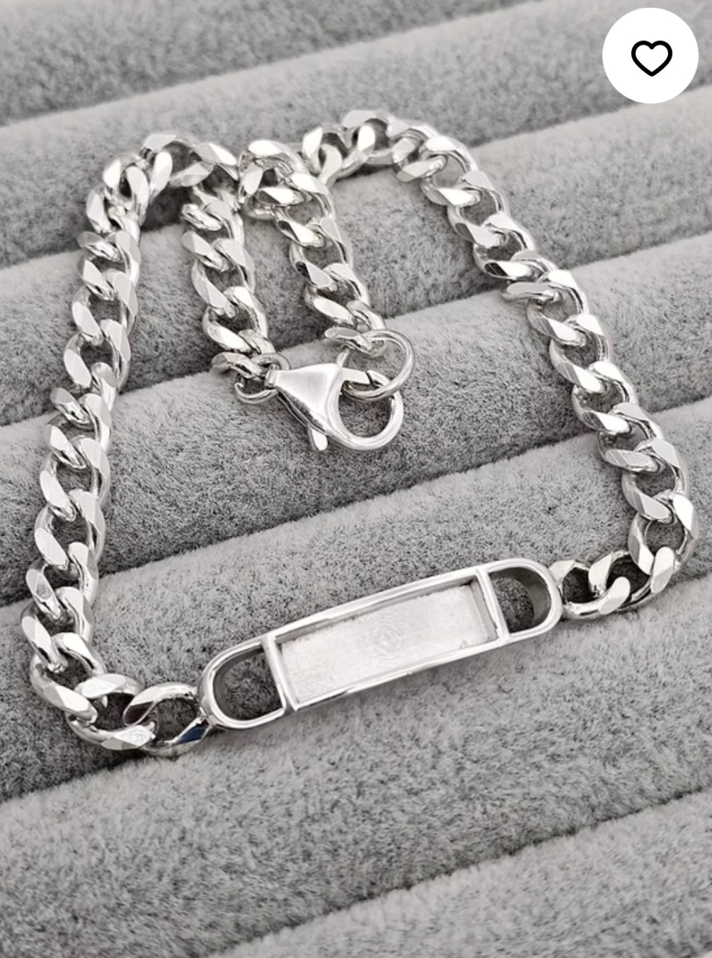 Gents heavyweight chunky 825 silver bracelet