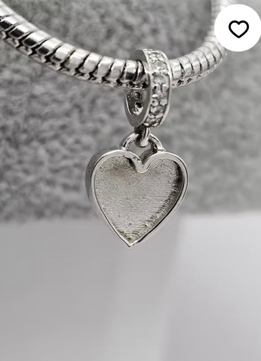 Heart cz 925 silver charm