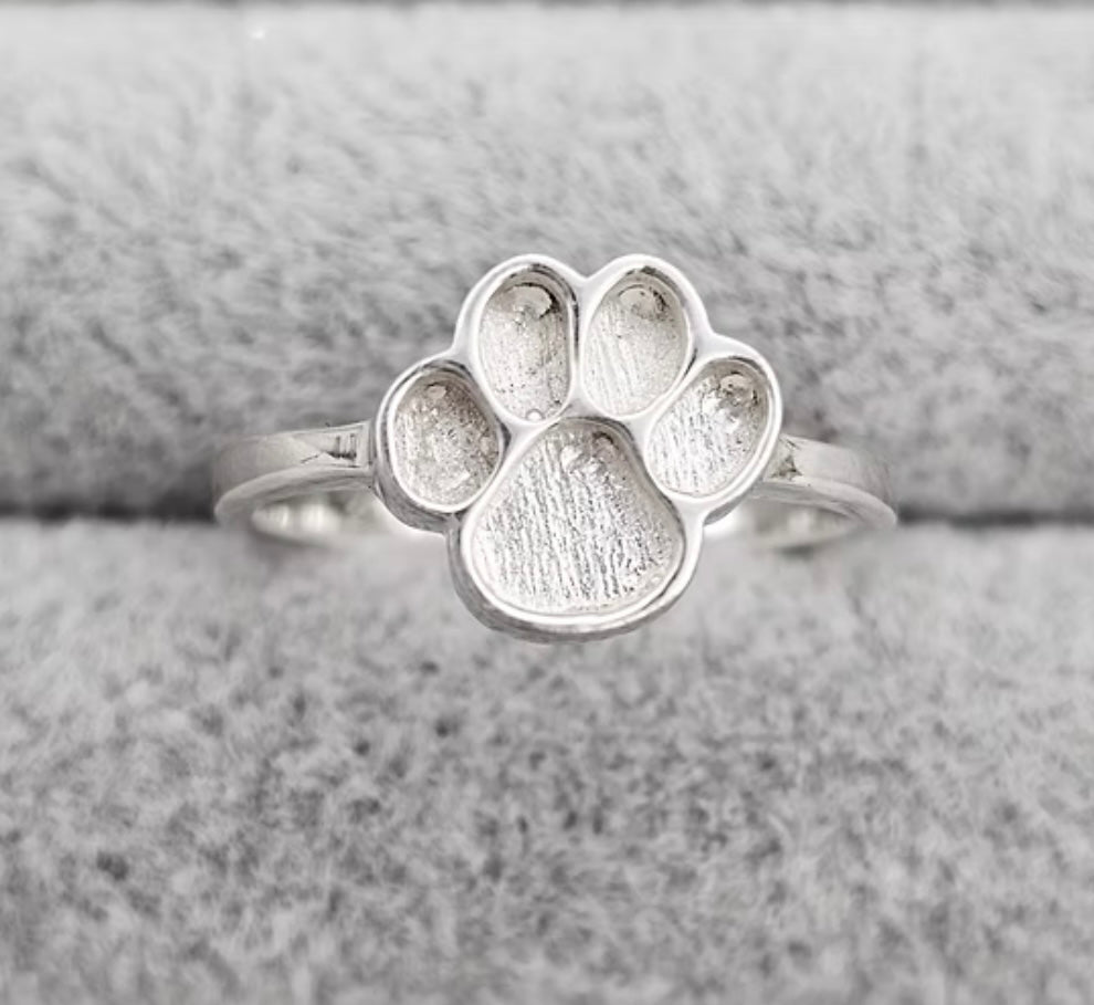 Paw print 925 silver ring