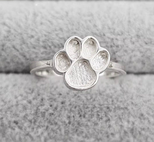 Paw print 925 silver ring