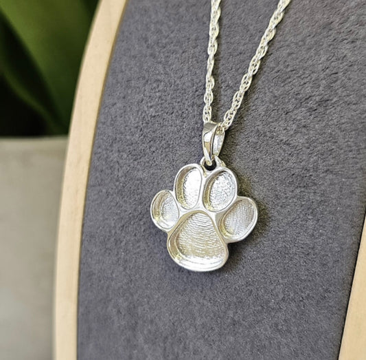 Perfect paw print 925 silver pendant