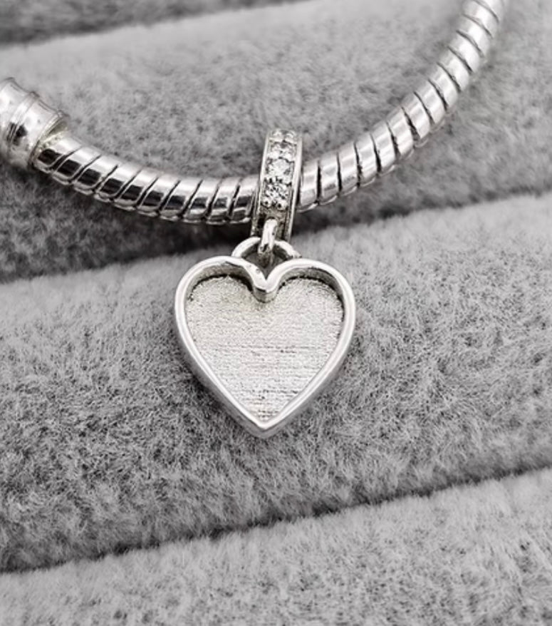 Heart cz 925 silver charm