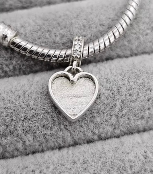 Heart cz 925 silver charm