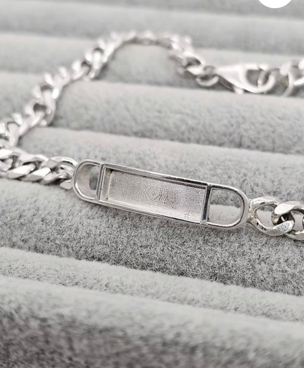 Gents heavyweight chunky 825 silver bracelet