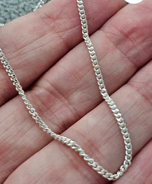 1.7mm diamond cut curb chain