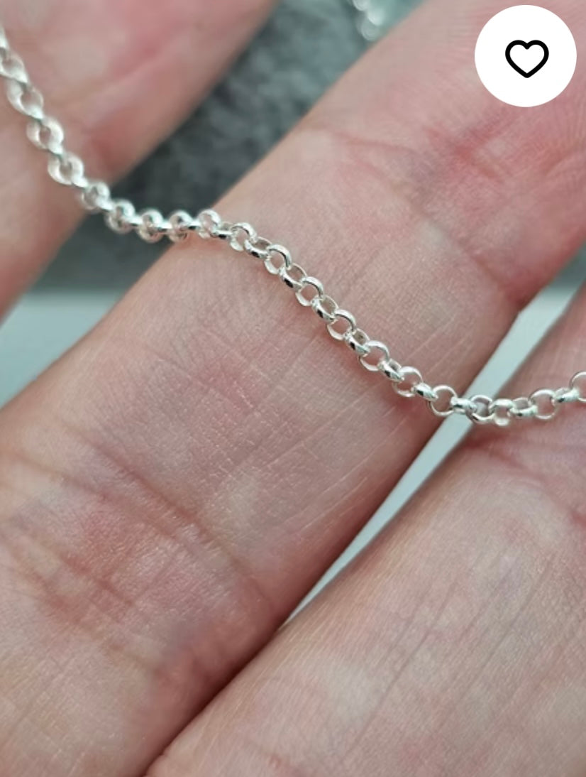 1.6mm round belcher 925 silver chain