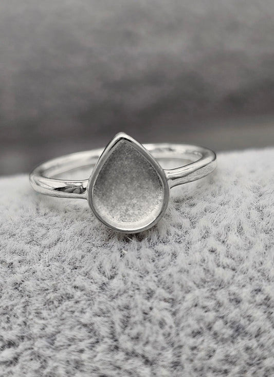 Plain teardrop925 silver ring