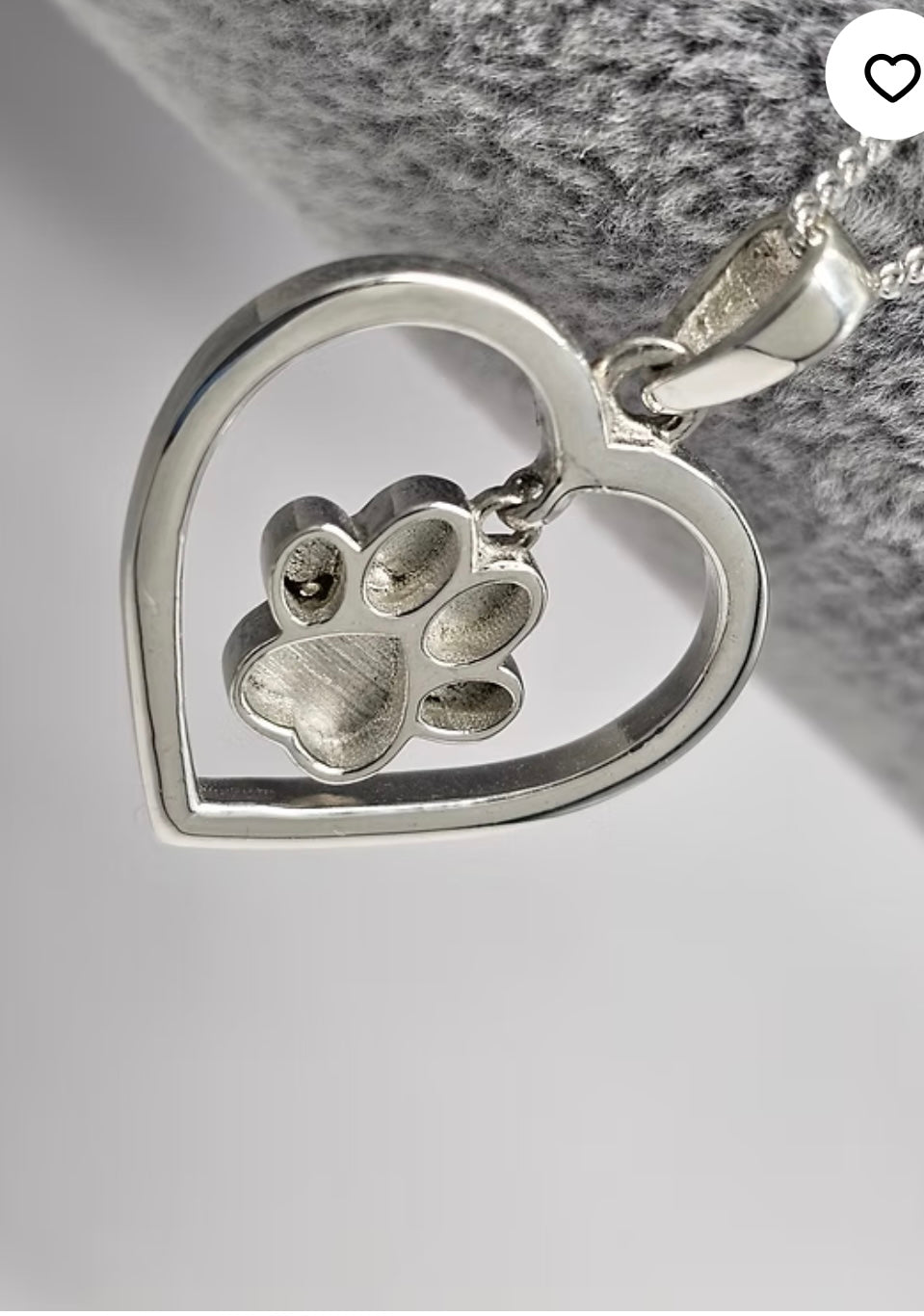 Heart dangle paw pendant 20mm925 silver