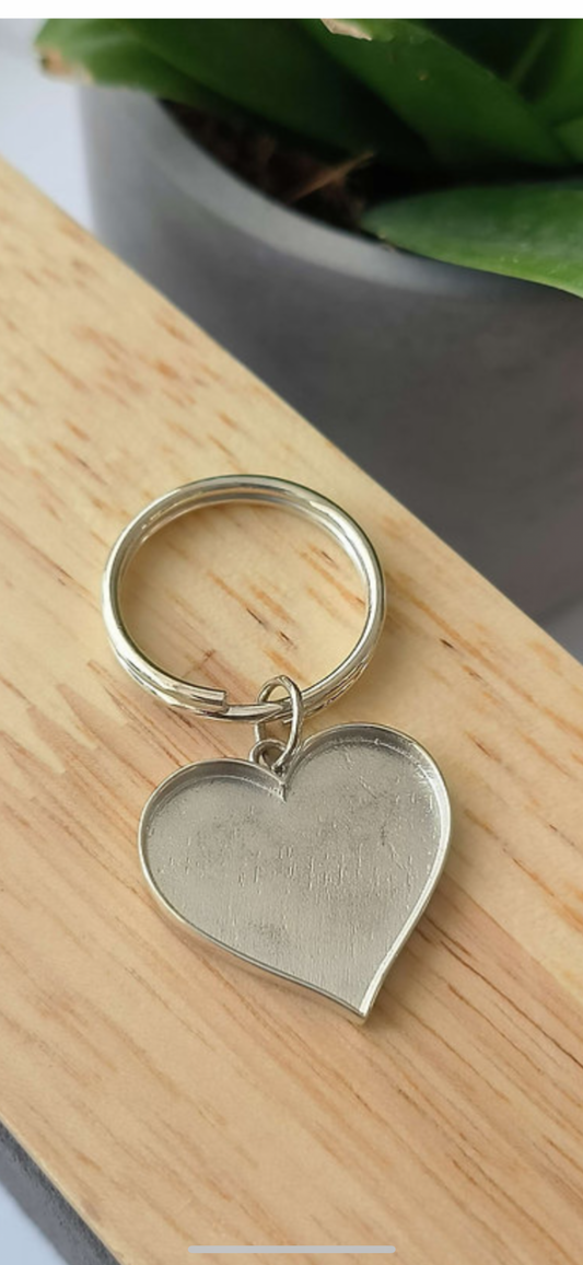 Love heart 925 silver keyring